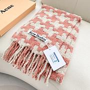 Acne Studios Hound Stooth Scarf Pink Beige - 25x210cm - 6