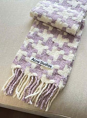 Acne Studios Hound Stooth Scarf Lilac White - 25x210cm - 1