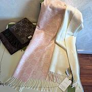 Gucci GG Cashmere Scarf Pink And Ivory Cashmere Jacquard - 47x200cm - 3