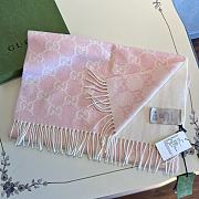 Gucci GG Cashmere Scarf Pink And Ivory Cashmere Jacquard - 47x200cm - 5