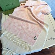 Gucci GG Cashmere Scarf Pink And Ivory Cashmere Jacquard - 47x200cm - 6