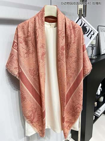 Dior Oblique Shawl Roses Des Vents Silk Blend and Metallic Thread - 140x140cm