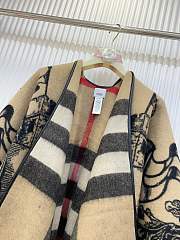 Bubberry Reversible EKD Check Wool Cape Beige - 155x130cm - 2