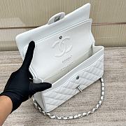 Chanel Classic White Lamskin Silver Hardware Bag - 15.5×25.5×6.5cm - 3