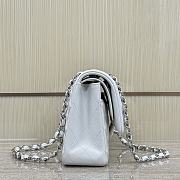 Chanel Classic White Lamskin Silver Hardware Bag - 15.5×25.5×6.5cm - 4