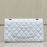 Chanel Classic White Lamskin Silver Hardware Bag - 15.5×25.5×6.5cm - 2