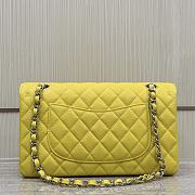 Chanel Classic Yellow Caviar Silver Hardware Bag - 15.5×25.5×6.5cm - 3