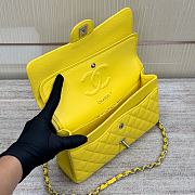 Chanel Classic Yellow Caviar Silver Hardware Bag - 15.5×25.5×6.5cm - 4