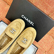 Chanel Women's Loafer Suede Beige  - 2