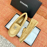 Chanel Women's Loafer Suede Beige  - 3