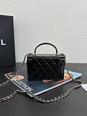 Chanel Clutch With Strap Patent Leather Gold Metal Dark Black - 9.5×17×8cm - 4