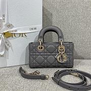 Dior Lady D-Joy Micro Bag Dark Gray Latte Cannage Lambskin - 16x9x5cm - 1