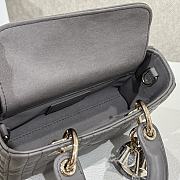 Dior Lady D-Joy Micro Bag Dark Gray Latte Cannage Lambskin - 16x9x5cm - 6