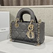 Dior Lady D-Joy Micro Bag Dark Gray Latte Cannage Lambskin - 16x9x5cm - 3