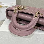 Dior Small Lady D-Joy Bag Peony Pink Cannage Lambskin - 22x11.5x6cm  - 6