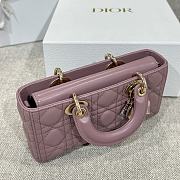 Dior Small Lady D-Joy Bag Peony Pink Cannage Lambskin - 22x11.5x6cm  - 3