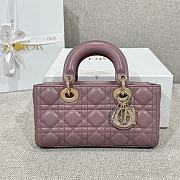 Dior Small Lady D-Joy Bag Peony Pink Cannage Lambskin - 22x11.5x6cm  - 2