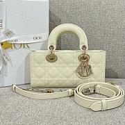 Dior Small Lady D-Joy Bag White Patent Cannage Calfskin - 22x11.5x6cm - 1