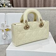 Dior Small Lady D-Joy Bag White Patent Cannage Calfskin - 22x11.5x6cm - 4