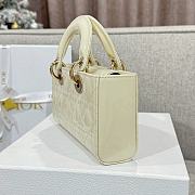 Dior Small Lady D-Joy Bag White Patent Cannage Calfskin - 22x11.5x6cm - 3