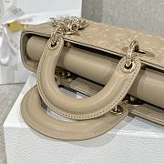 Dior Small Lady D-Joy Bag Powder Beige Cannage Lambskin - 22x11.5x6cm - 6