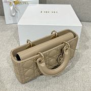 Dior Small Lady D-Joy Bag Powder Beige Cannage Lambskin - 22x11.5x6cm - 4