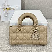 Dior Small Lady D-Joy Bag Powder Beige Cannage Lambskin - 22x11.5x6cm - 2