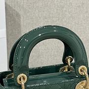 Mini Lady Dior Bag Dark Green Patent Cannage Calfskin - 17x15x7cm - 6