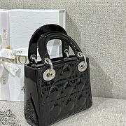 Mini Lady Dior Bag Black Silver Hardware Patent Cannage Calfskin - 17x15x7cm - 5