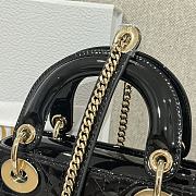 Mini Lady Dior Bag Black Gold Hardware Patent Cannage Calfskin - 17x15x7cm - 3