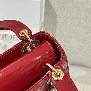 Mini Lady Dior Bag Cherry Red Patent Cannage Calfskin - 17x15x7cm - 2