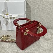 Mini Lady Dior Bag Cherry Red Patent Cannage Calfskin - 17x15x7cm - 3