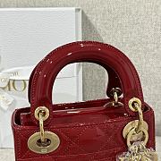 Mini Lady Dior Bag Cherry Red Patent Cannage Calfskin - 17x15x7cm - 4