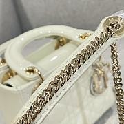 Mini Lady Dior Bag White Patent Cannage Calfskin - 17x15x7cm - 6