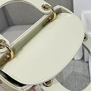 Mini Lady Dior Bag White Patent Cannage Calfskin - 17x15x7cm - 5