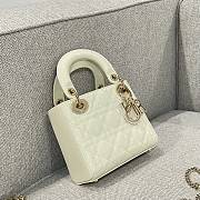 Mini Lady Dior Bag White Patent Cannage Calfskin - 17x15x7cm - 4