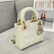 Mini Lady Dior Bag White Patent Cannage Calfskin - 17x15x7cm - 2