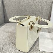 Mini Lady Dior Bag White Patent Cannage Calfskin - 17x15x7cm - 3