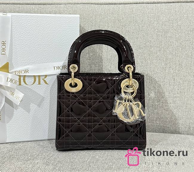 Mini Lady Dior Bag Cherry Patent Cannage Calfskin - 17x15x7cm - 1