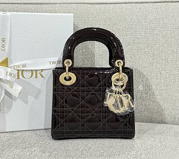 Mini Lady Dior Bag Cherry Patent Cannage Calfskin - 17x15x7cm