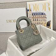 Mini Lady Dior Bag Gray Patent Cannage Calfskin - 17x15x7cm - 3