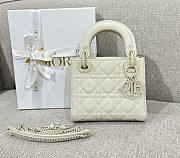 Mini Lady Dior Bag White Ultramatte Cannage Calfskin - 17x15x7cm - 1