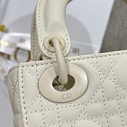 Mini Lady Dior Bag White Ultramatte Cannage Calfskin - 17x15x7cm - 6