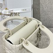 Mini Lady Dior Bag White Ultramatte Cannage Calfskin - 17x15x7cm - 5