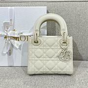 Mini Lady Dior Bag White Ultramatte Cannage Calfskin - 17x15x7cm - 2