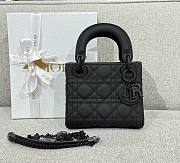 Mini Lady Dior Bag Ultramatte Black Cannage Calfskin - 17x15x7cm - 1