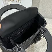 Mini Lady Dior Bag Ultramatte Black Cannage Calfskin - 17x15x7cm - 6