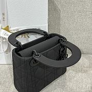 Mini Lady Dior Bag Ultramatte Black Cannage Calfskin - 17x15x7cm - 4