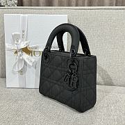 Mini Lady Dior Bag Ultramatte Black Cannage Calfskin - 17x15x7cm - 2