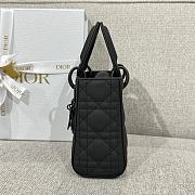 Mini Lady Dior Bag Ultramatte Black Cannage Calfskin - 17x15x7cm - 3